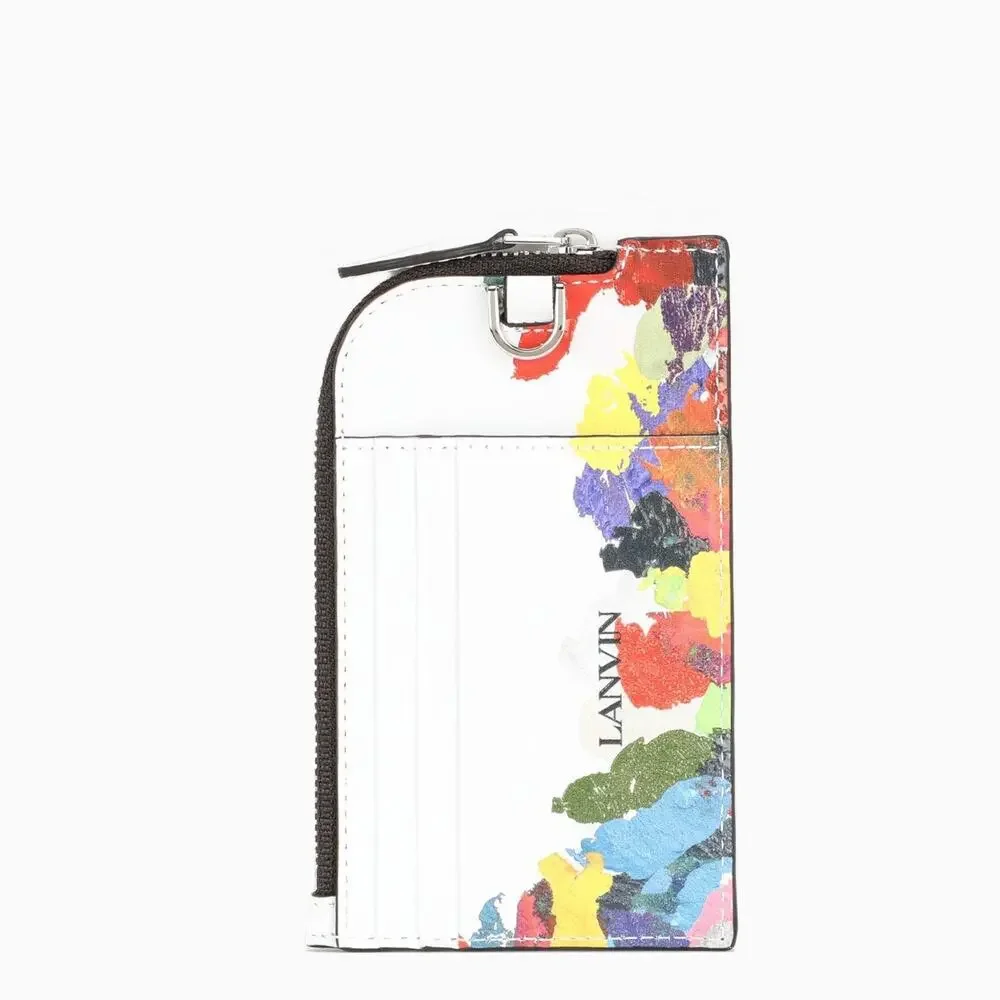 Lanvin x Gallery Dept. Card Holder Lanyard Paint Splattered Logo Wallet $550.00